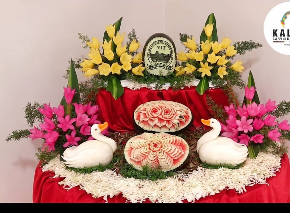 Detailed wedding stage decoration with flowers